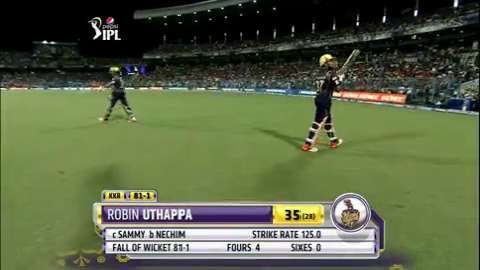 M5: KKR vs RCB – Robin Uthappa Wicket background