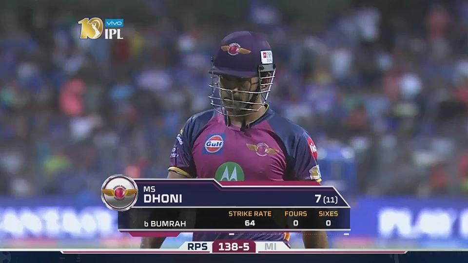 M28: MI vs RPS – MS Dhoni Wicket background