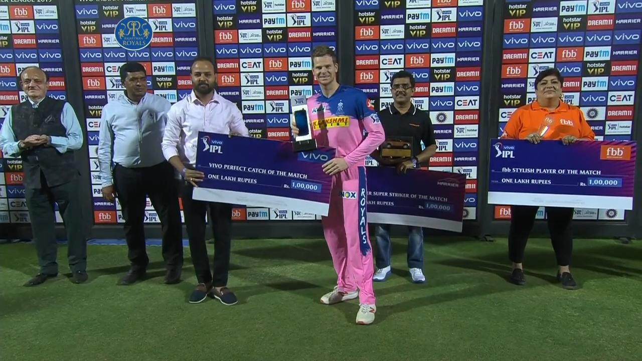 M21: RR vs KKR – VIVO Perfect Catch of the Match – Steve Smith background