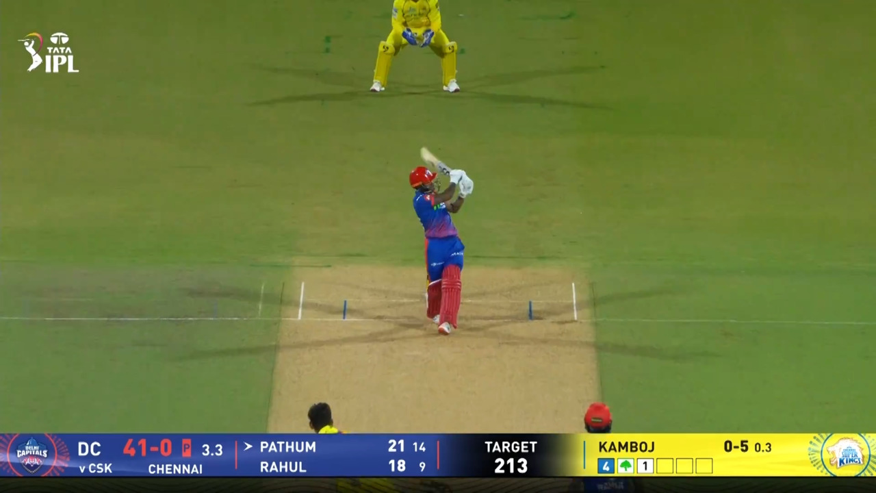 IPL 2026 M18: CSK vs DC - Pathum Nissanka Six