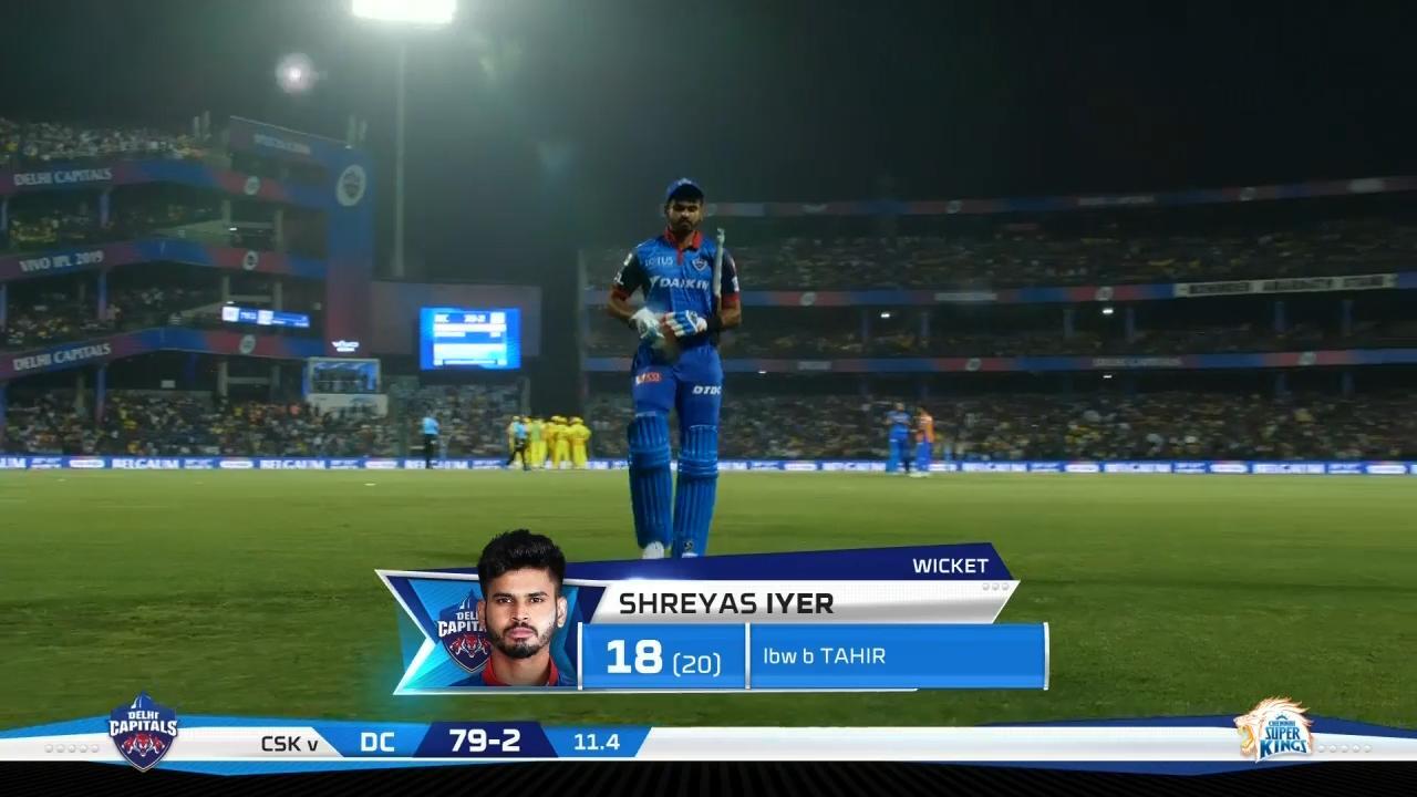 M05: DC vs CSK – Shreyas Iyer Wicket background