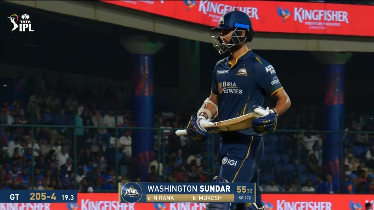 IPL 2026 M14: DC vs GT - Washington Sundar Wicket