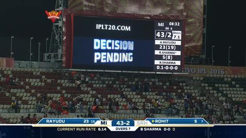 M12: SRH vs MI – Rohit Sharma Wicket