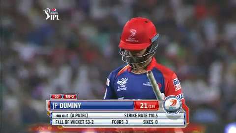 M10: KXIP vs DD – JP Duminy Wicket