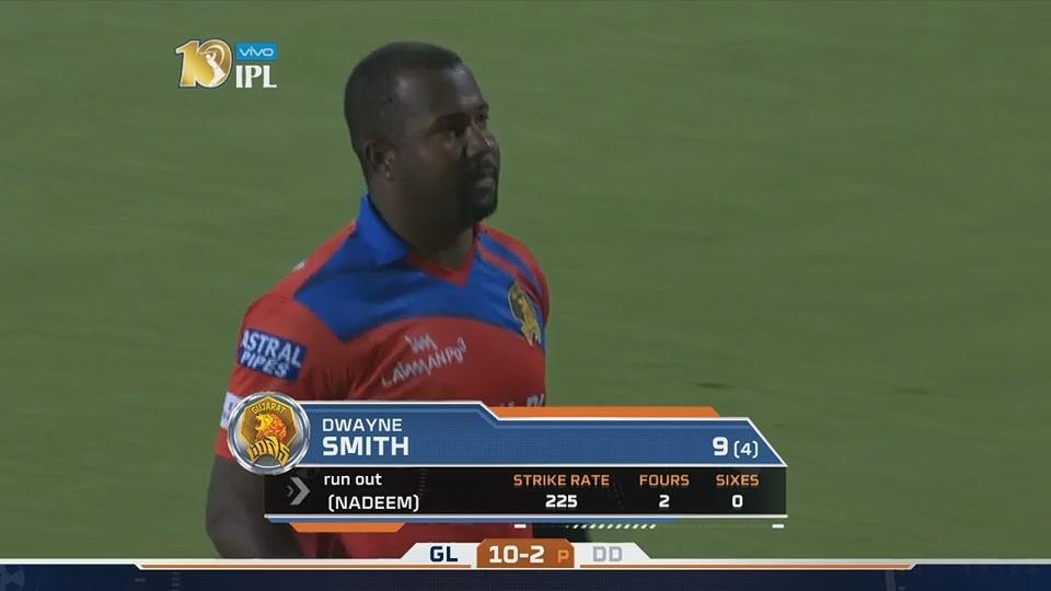 M42: DD vs GL – Dwayne Smith Wicket background