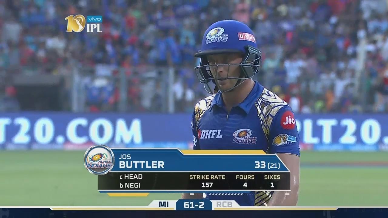 M38: MI vs RCB – Jos Buttler Wicket