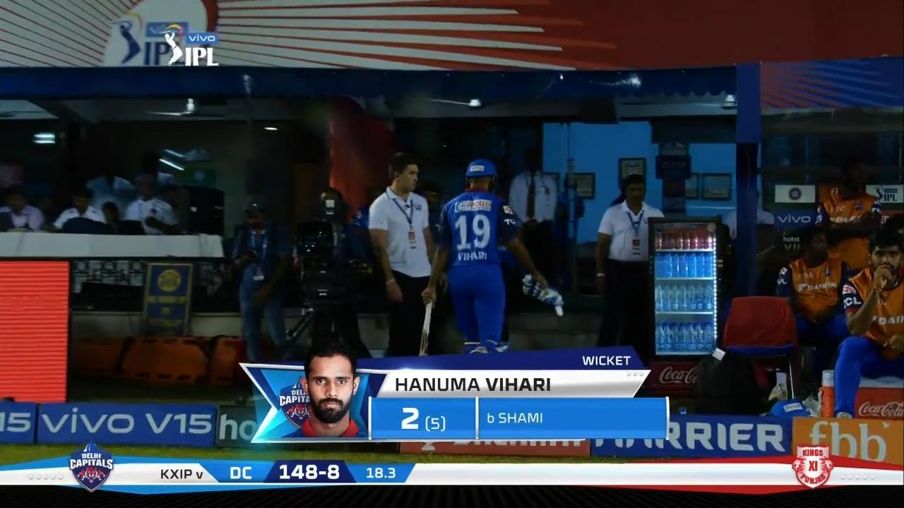 M13: KXIP vs DC – Hanuma Vihari Wicket