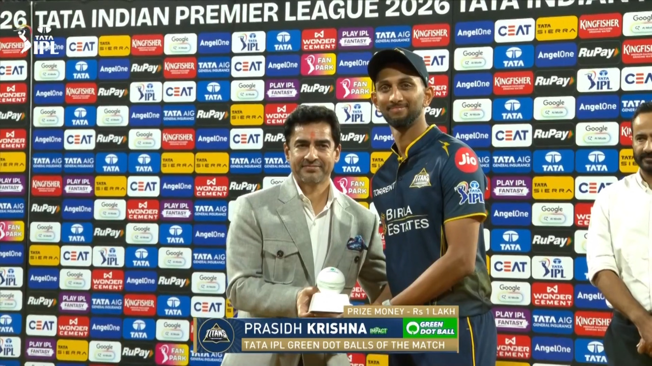 IPL 2026 M04: PBKS vs GT - TATA IPL Green Dot Balls of the Match - Prasidh Krishna