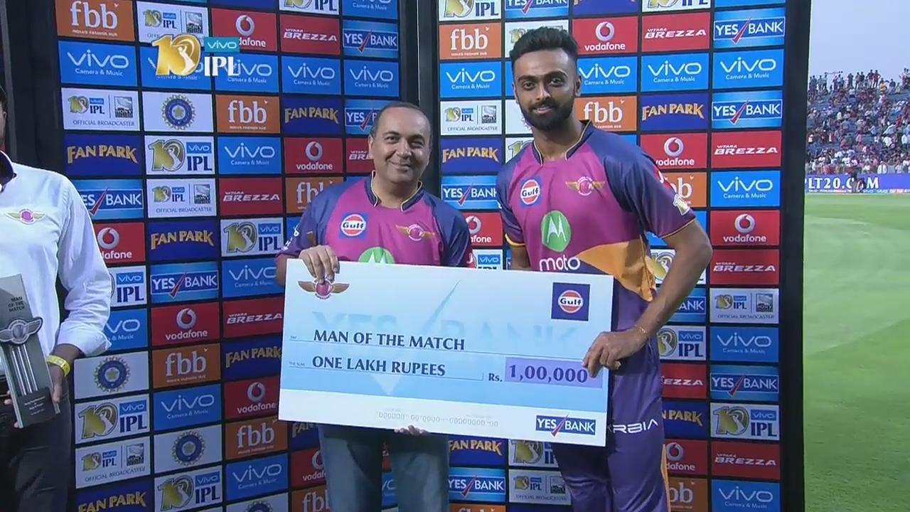 M55: RPS vs KXIP – Man of the Match – Jaydev Unadkat