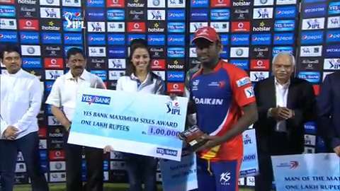 M17: DD vs KKR – Yes Bank Maximum Sixes
