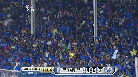 M41: RR vs SRH – Sanju Samson Six background