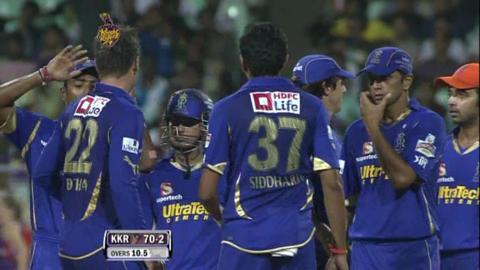 Match 15 KKR vs RR – Kallis' Wicket