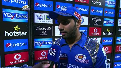 M46: MI vs RCB – Rohit Sharma Interview background