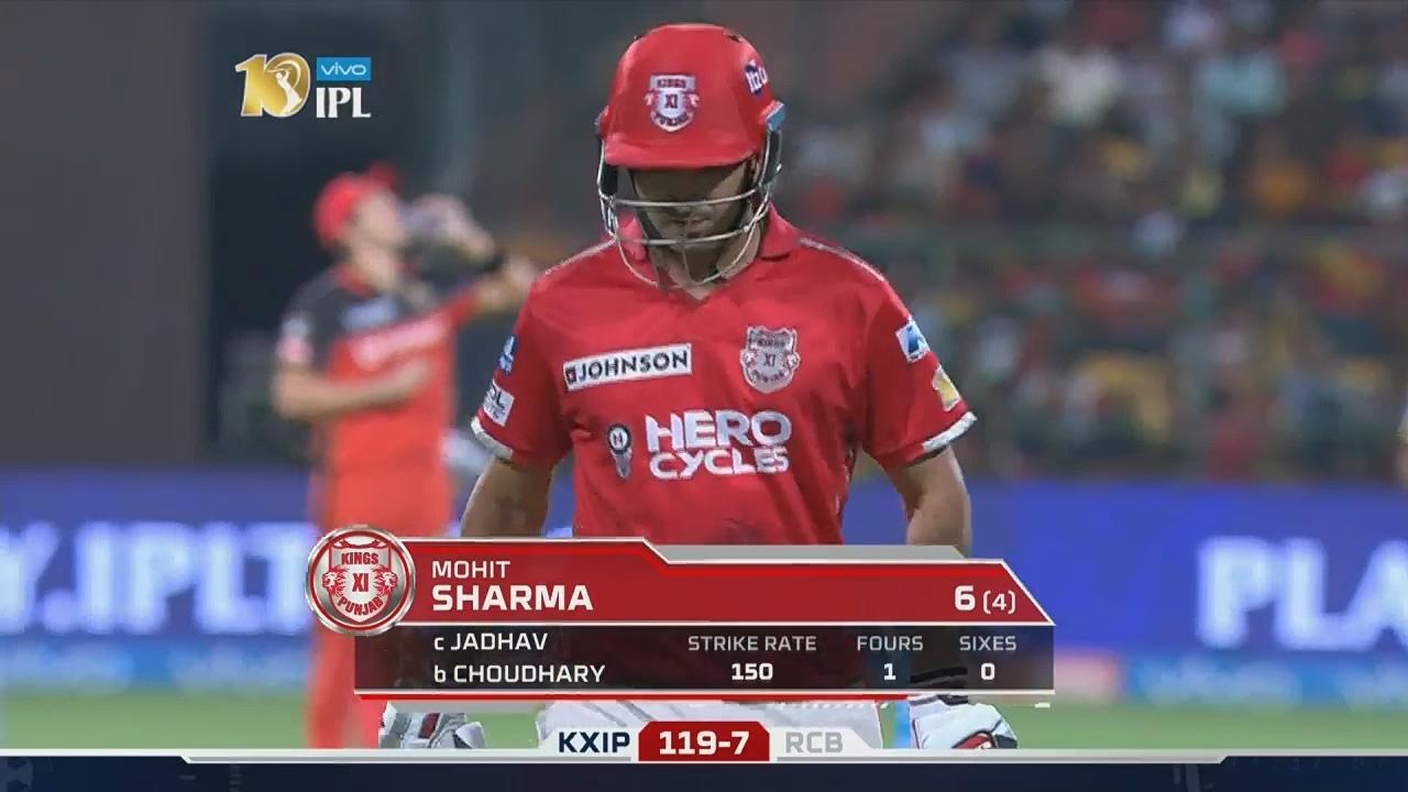 M43: RCB vs KXIP – Mohit Sharma Wicket