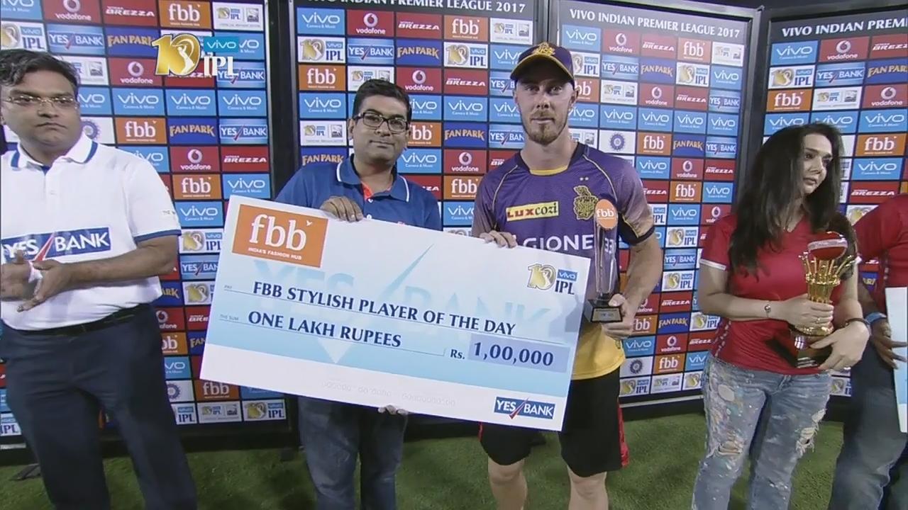M49: KXIP vs KKR – FBB Stylish player of the day – Chris Lynn backdrop