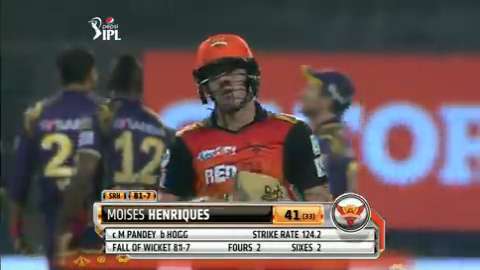 M38: KKR vs SRH – Moises Henriques Wicket