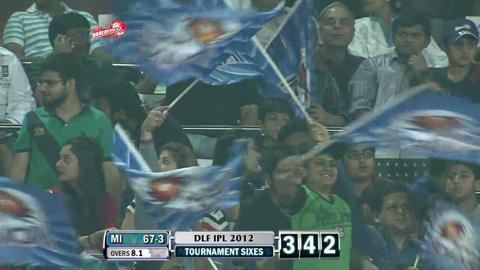 Match 36 DD vs MI – Rayudu's 1st Six