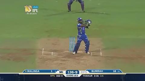 Q1: MI vs RPS – Lasith Malinga Six