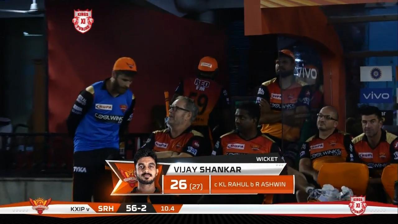 M22: KXIP vs SRH – Vijay Shankar Wicket