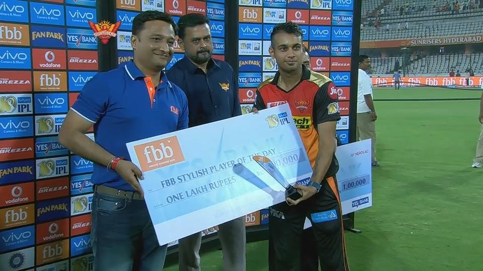 M21: SRH vs DD – FBB Stylish player of the day – Siddarth Kaul