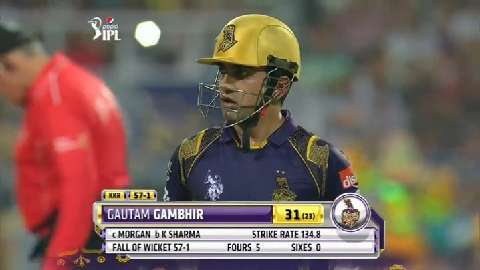 M38: KKR vs SRH – Gautam Gambhir Wicket
