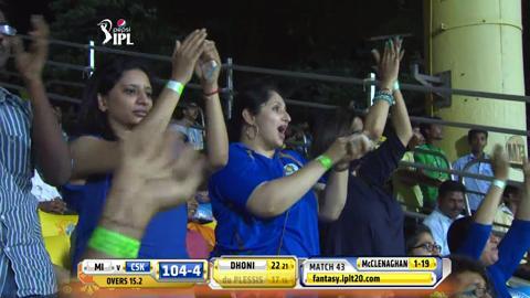 M43: CSK vs MI – Francois du Plessis Wicket background