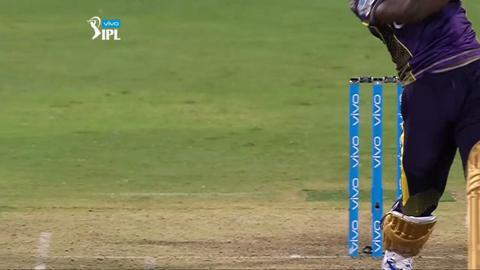 M20: RPS vs KKR – Andre Russell Wicket background