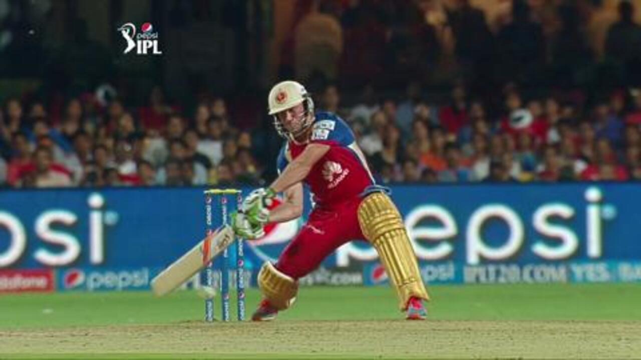 M35: RCB vs RR – AB de Villiers Wicket background