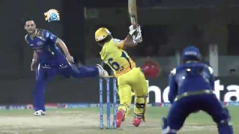 M43: CSK vs MI – Pawan Negi Six background