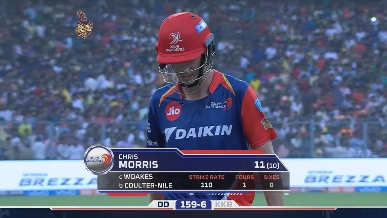 M32: KKR vs DD – Chris Morris Wicket background
