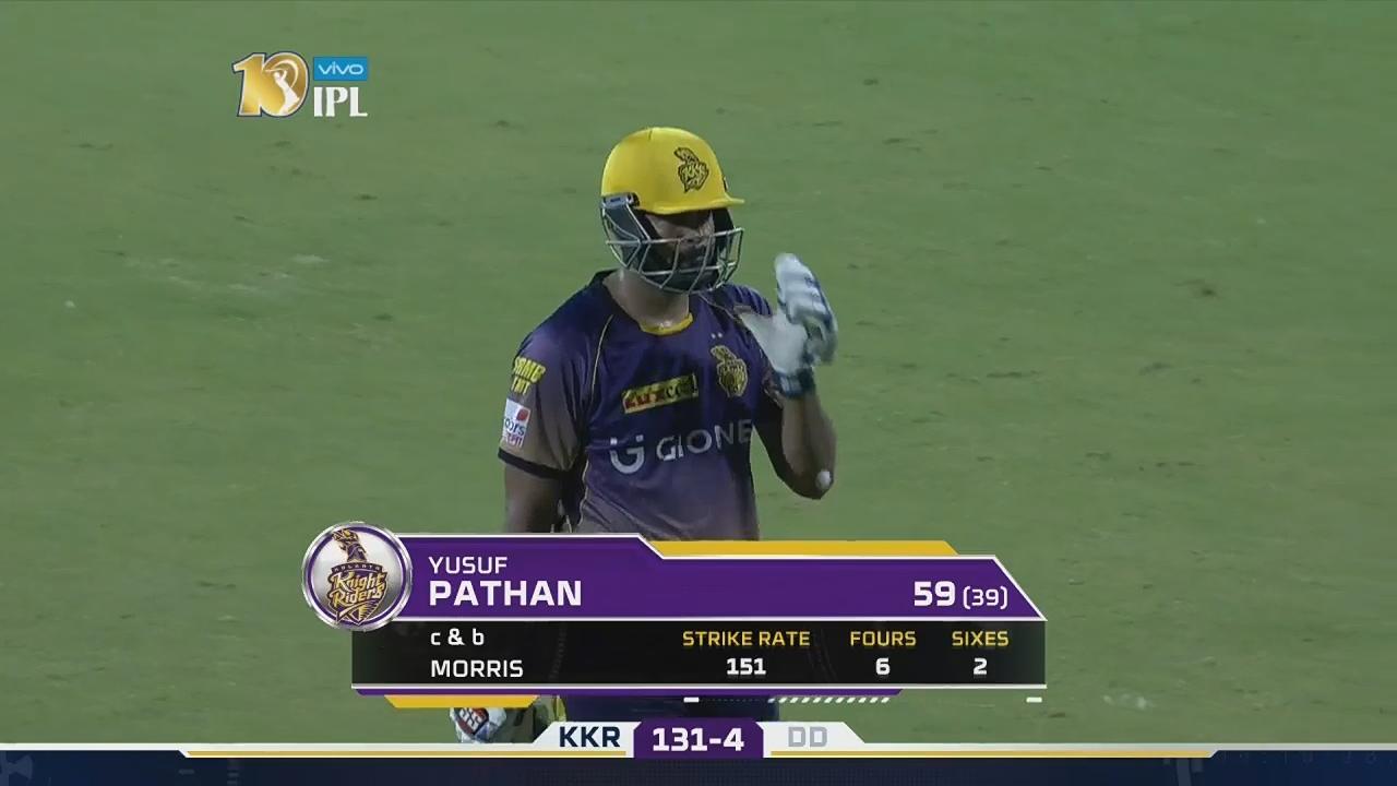 M18: DD vs KKR – Yusuf Pathan Wicket background