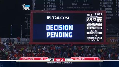 M27: SRH vs RCB – Shane Watson Wicket