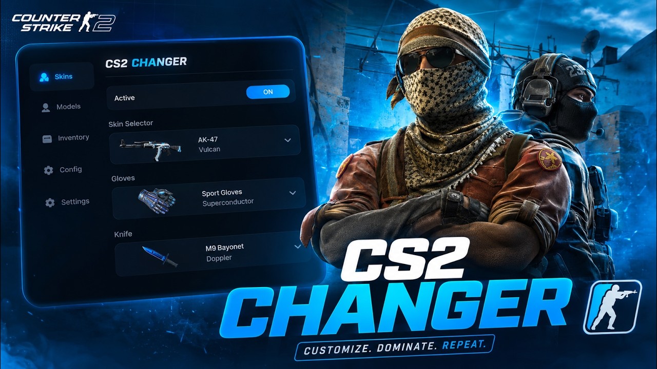 CS2 Skin Changer 2026 - Unlock All Skins & Knives - Free Skinchanger PC background