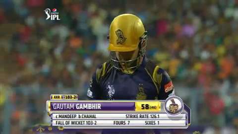 M5: KKR vs RCB – Gautam Gambhir Wicket background