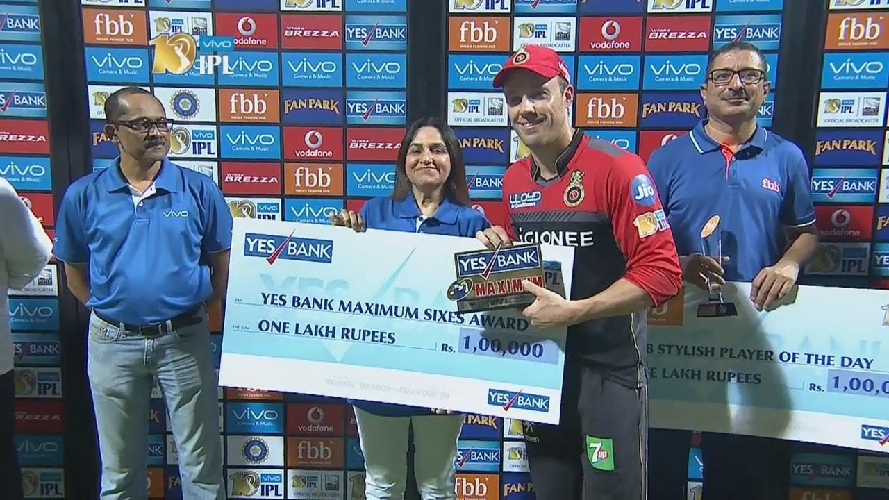M38: MI vs RCB – YES Bank Maximum Sixes – AB de Villiers