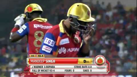 M8: RCB vs SRH – Mandeep Singh Wicket