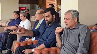 PCB Chairman Mohsin Naqvi attends the 1st #BANvPAK Test in Dhaka alongside BCB President Tamim Iqbal