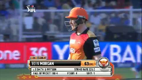 M41: RR vs SRH – Eoin Morgan Wicket