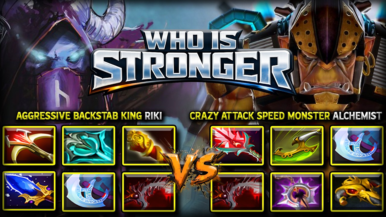 WHO IS STRONGER? | AGGRESSIVE BACKSTAB KING RIKI VS. CRAZY ATTACK SPEED MONSTER ALCHEMIST DOTA 2