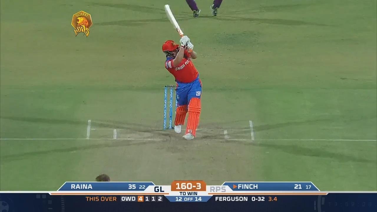 M13: GL vs RPS – Aaron Finch Six background
