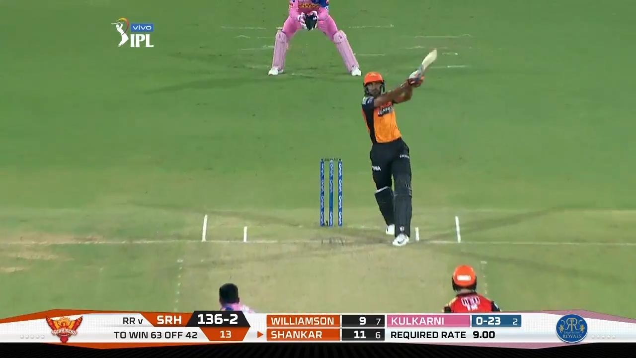 M08: SRH vs RR – Vijay Shankar Six