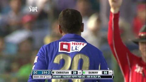 Match 20 RR vs DC – Duminy's 5th Six