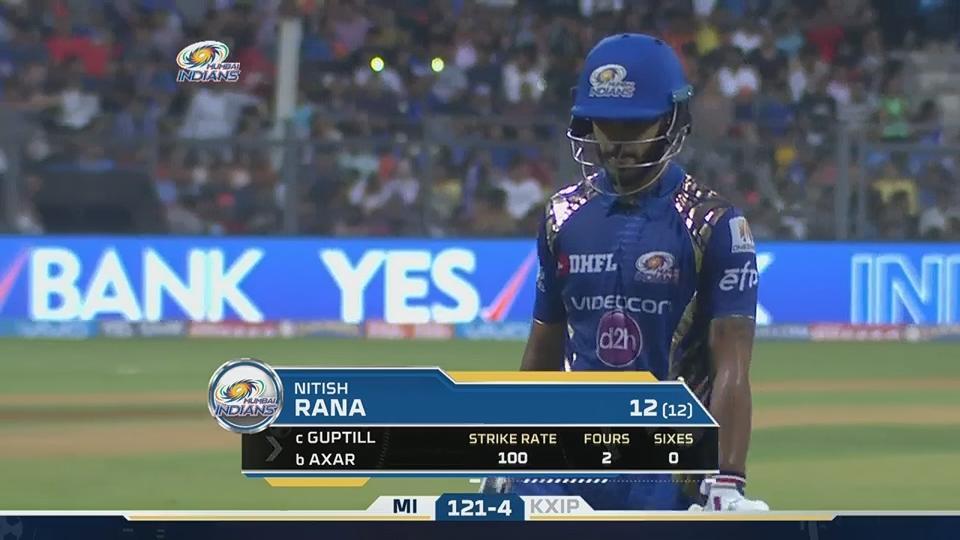 M51: MI vs KXIP – Nitish Rana Wicket