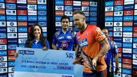M1: MI vs RPS – YES Bank Maximum Sixes – Francois du Plessis