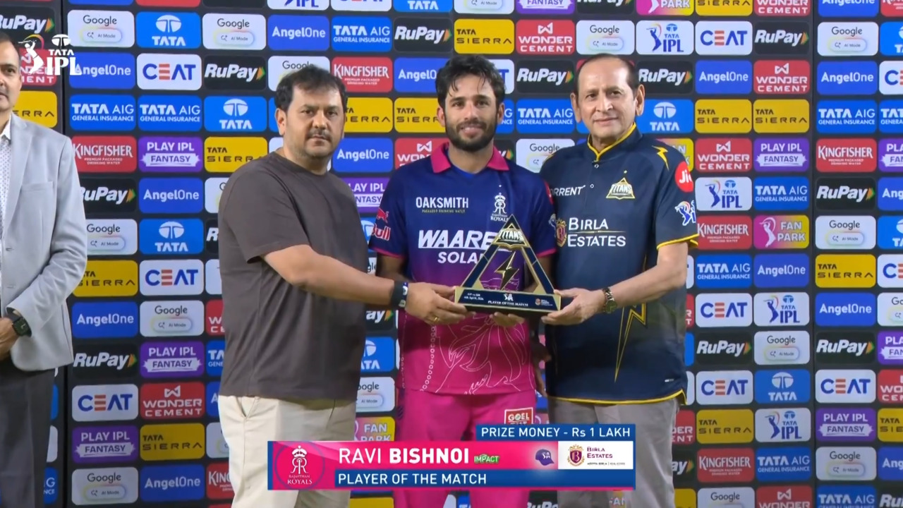 IPL 2026 M09: GT vs RR - Player of the Match - Ravi Bishnoi