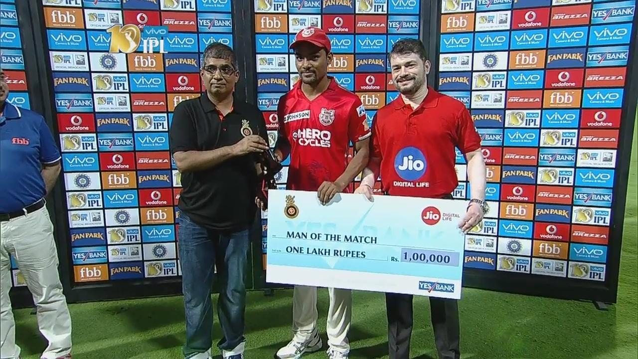M43: RCB vs KXIP – Man of the Match – Sandeep Sharma