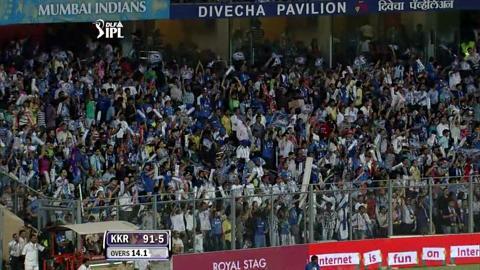 Match 65 KKR vs MI – Tiwary's Wicket