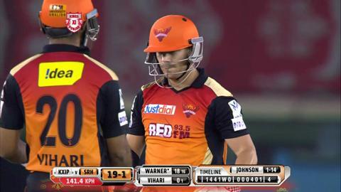 M27: KXIP vs SRH – David Warner Six background