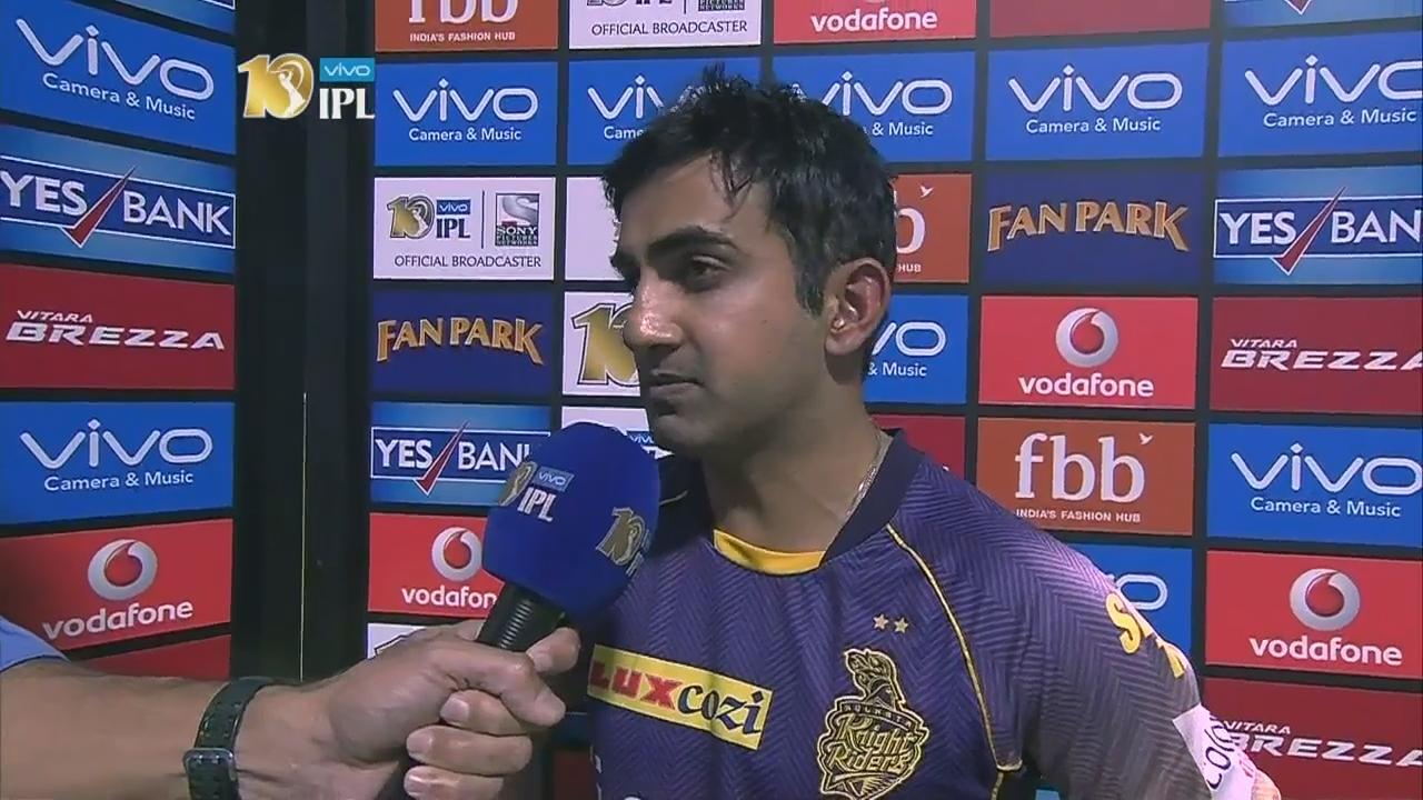 M54: KKR vs MI – Gautam Gambhir Interview background