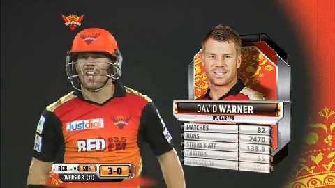 M52: SRH vs RCB – David Warner 52*